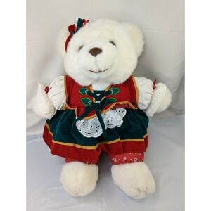 Kmart White Bear Plush 18 Inch Christmas Clothes 1995 Santas Magical Toyshop